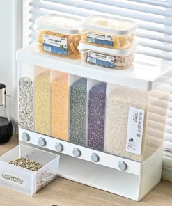 6 Grids Storage Dry Food Dispenser
